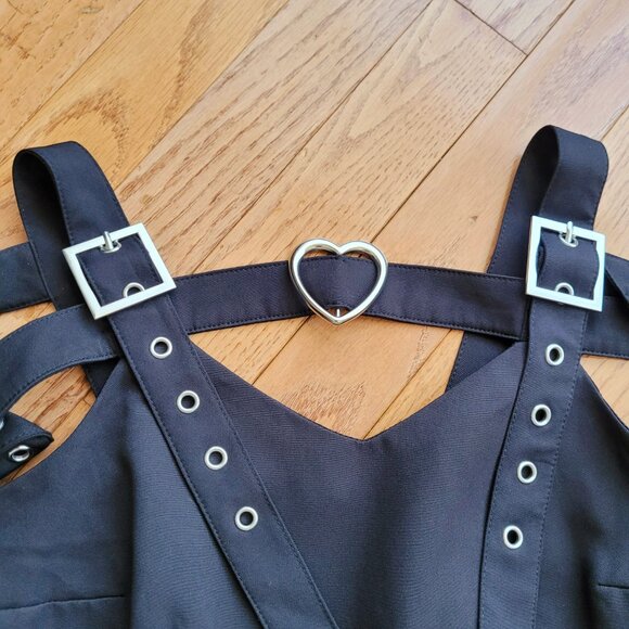 Dear My Love Buckle Belt Pleated Jumper Skirt Jirai Kei Medium Kawaii - Picture 4 of 16